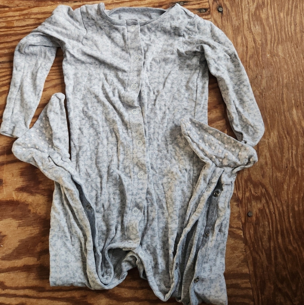 Crewcuts Gray Button-Up Baby Onesie